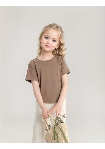 Girls Crop Tops Summer Short Sleeve Round Neck T Shirts Basic Tee for Kids4