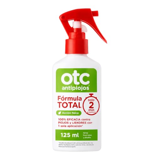 OTC Antipiojos Fórmula Total - Pediculicida Sin Insecticida para Eliminar Piojos y Liendres en 2 minutos, incluye Gorro + Lendrera - 125 ml