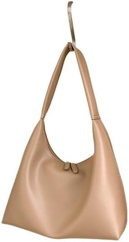 WTQZFRNSB Bag portable soft leather jiaozi bag retro one-shoulder underarm bag(Brown)/13230(Beige)