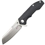 Eafengrow EF52 Folding Knife D2 Blade Knives G10 Handle Outdoor Tactical Survival Knife EDC Tool (Black)