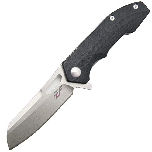 Eafengrow EF52 Folding Knife D2 Blade Knives G10 Handle Outdoor Tactical Survival Knife EDC Tool (black)