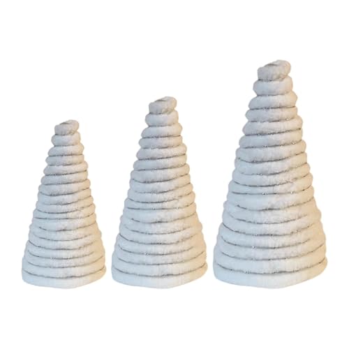 Conos de papel blanco y plata para centro de mesa de bodas y navidad 2