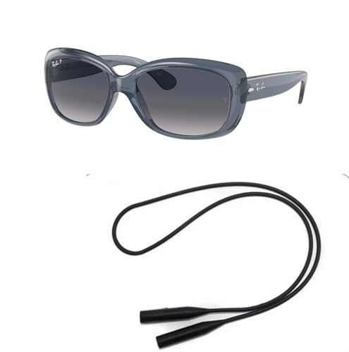 Ray-Ban RB4101 Sunglasses Bundle: RB 4101 JACKIE OHH 659278 Jackie Ohh Transparent Blue Bl and Universal Anti-slip Silicone Leash2