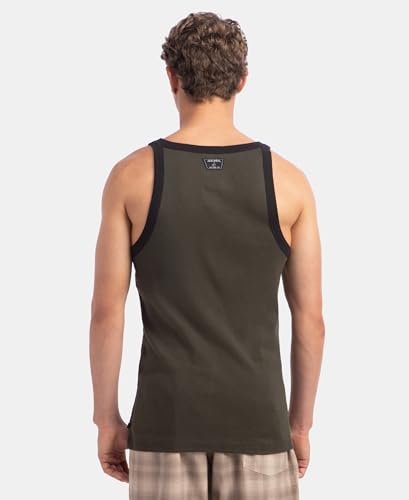 Image of Jockey US27 Men's Super Combed Cotton Rib Square Neck Gym Vest (Shoulder Strap Color May Vary) Olive & Black XL