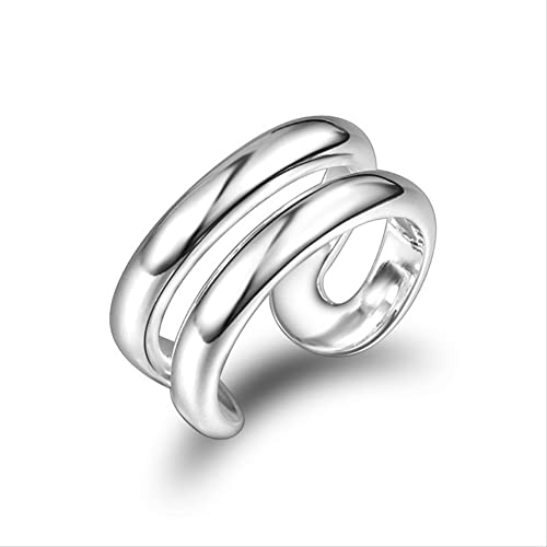Anneaux réglables double ligne comme cadeau de bijoux : bague anniversaire femme tendance