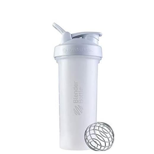 BlenderBottle Classic V2 Shaker Bottle Perfect for Protein Shakes and Pre Workout, 28-Ounce, White