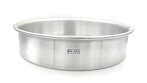 Image of Prime Bakers and Moulders Round Aluminum Baking Cake Pan /Mould For Oven (8 Inch), Silver