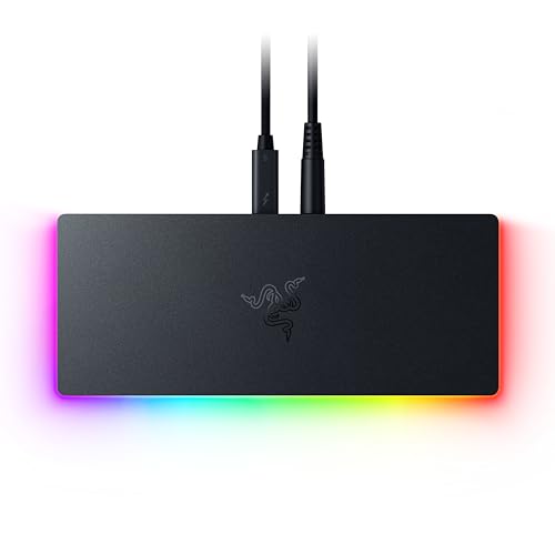 Razer Thunderbolt 5 Dock Chroma - 10 Anschl&uuml;sse mit M.2-Speicherslot - 3X 4K-Displays mit 144 Hz oder 1x 8K-Display - Thunderbolt Share-f&auml;hig - 140W Passthrough - EU Stecker - PC/Mac | Schwarz