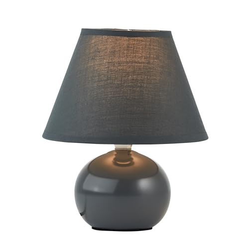 Brilliant Primo Tischleuchte – stilvolle Tischlampe mit Stoffschirm – kleine Tischleuchte für Nachttisch, Schlafzimmer & Wohnzimmer – E14-Fassung und Schalter – dunkelgrau Brilliant Primo Tischleuchte – stilvolle Tischlampe mit Stoffschirm – kleine Tischleuchte für Nachttisch, Schlafzimmer & Wohnzimmer – E14-Fassung und Schalter – dunkelgrau