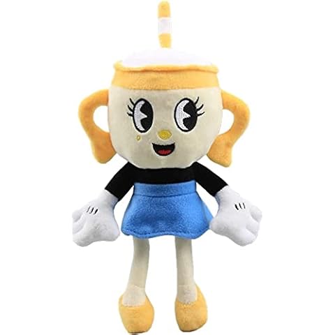 Huegu Cuphead Plush Mugman Game Doll Toys Adventure Ms Chalice Mecup and Brocup Soft Stuffed Plushies Cute Cup Head Game toys for Kids Birthday Gift Cover
