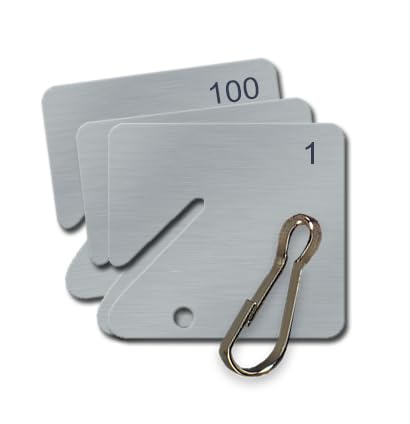 Numbered Slotted Aluminum Tags 1-20