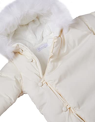 Cremson Girls Boys Newborn Infant Baby Puffer Carbag Pram Bag Snowsuit Bunting - Cream Button (Size 0-6 Months)3