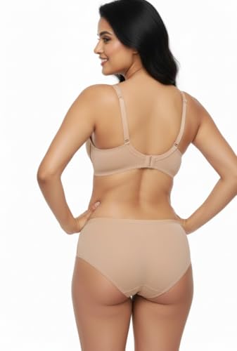 Image of Everyday Comfort Lace Lingerie Set - Padded Plunge Bra with Delicate Lace Wings & Soft Stretch Panty