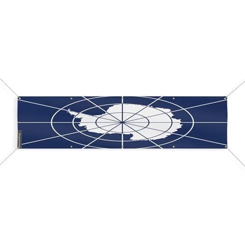Drapeau Antarctique résistant vent fort 10 oeillets 160x640cm