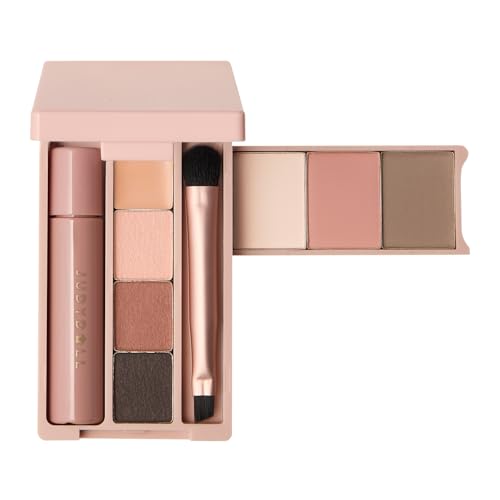 JUDYDOLL Portable Makeup Palette - All-in-One Face Makeup Kit Contour & Highlighter for Warm & Cool Skin Tones Travel-Friendly Cosmetic Palette (05 Sleepless Box (with Liquid Lipstick))