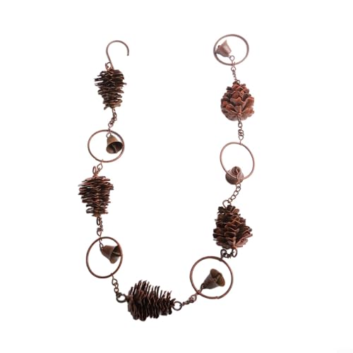 Fauhapyway Catene da pioggia in metallo a forma di pigna, catena decorativa per esterni, giardino, grondaia, per cortile, villa, parco, corridoio, 105 cm di lunghezza