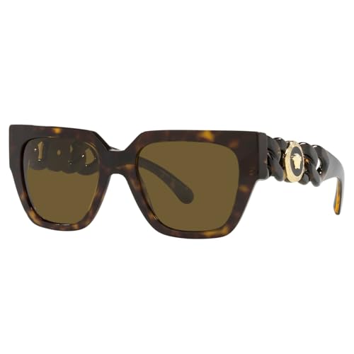Versace VE 4409F 108/73 Brown Plastic Square Sunglasses Brown Anti-Reflective Lens