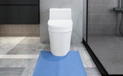 Image of Blue Upgraded 25 Pack Disposable Toilet Mats,Super Absorbent Toilet Training Mat for Kids & Adults,Non-Slip Pads for Bathroom Floor,U-Shaped Potty Training Rug,Around Toilet Urine Protector 24 inchx22 inch