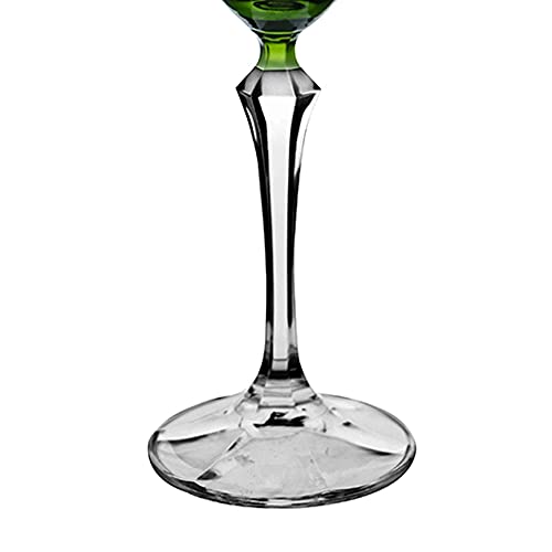 Taca para agua Elizabeth lapidada em cristal ecologico 350ml A23cm cor verde-VERDE - Bohemia- Full F
