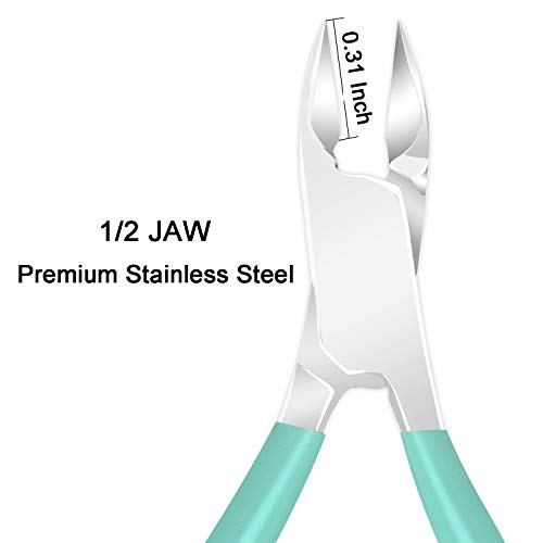 Ejiubas Cuticle Trimmer with Cuticle Pusher Cuticle Nipper Professional Grade Stainless Steel Cuticle Remover Cutter Clipper Durable Pedicure Manicure Tools (Green) - Image 3