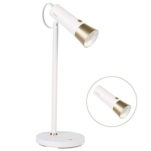 Preisvergleich Produktbild WILIT F3D Schreibtischlampe und Taschenlampe Batteriebetrieben, LED Dimmbare Tischlampe mit 2200mAh Akku, Spritzwassergeschütztes Wiederaufladbares Notlicht, 3 Helligkeitsstufen, Weiß