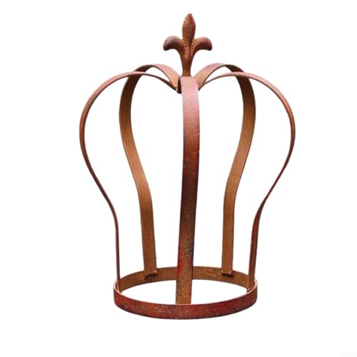 Support pot de fleurs couronne fer extérieur métal rustique 30cm