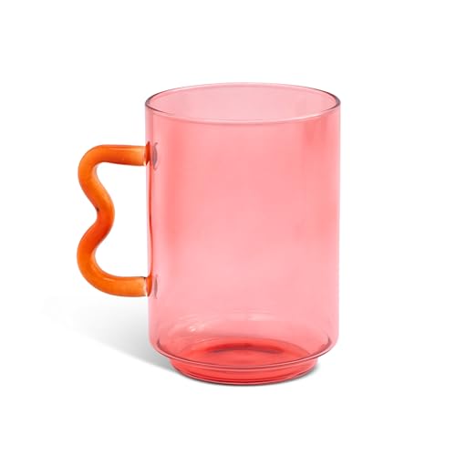 Vaso de vidrio para café Core Home 18 onzas rosa y naranja miniatura 1
