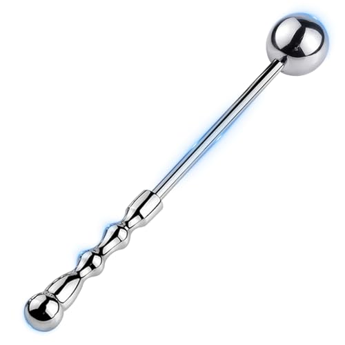 BDSMJOY 2-in-1 Butt Plug Metal for Women Men,235mm Anal Dildo Anal Plug with Anal Balls,Dildo Butt Training,Vagina Prostate Stimulate Anal Trainer Toys Fetish Kinky Sex Love Tools Massager (M)