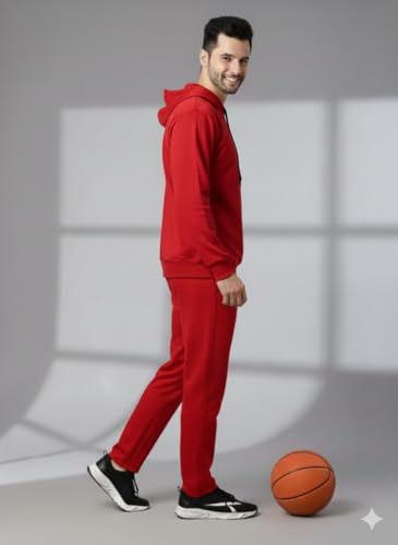 Image of Mack Jonney Solid Track Suit for men | Co-ord Set | Warm Fleece Tracksuit Set | Full Sleeve Hoodie
