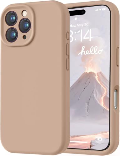 Image of LOVE 3000 Designed for iPhone 16 Pro Max Case, Premium Silicone with [Soft Anti-Scratch Microfiber Lining] Shockproof Protective Phone Case for Men Women Girls 6.9 inch, Light Brown
