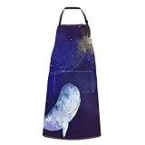 ☁ Tamaño ajustable: el tamaño del delantal es de 70 x 84 cm de ancho x 33 pulgadas de largo, con banda para el cuello ajustable y pretina larga, que se adapta al tamaño de la mayoría de las personas.