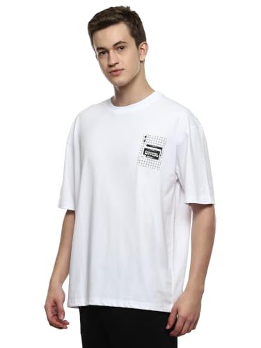 Image of hummel Mood Men's Oversize Fit, Drop Shoulder Crew Neck Graphic Print Casual T-Shirt