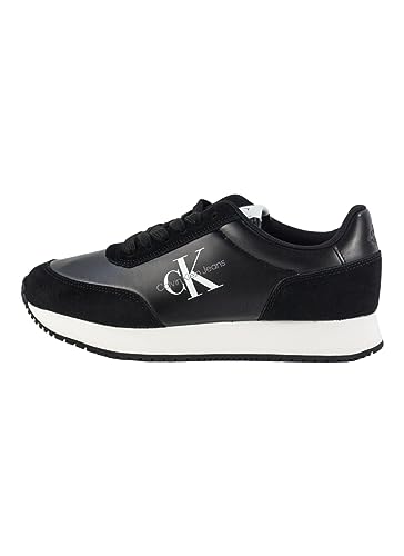 Calvin Klein Jeans RETRO RUNNER LOW LACEUP NY PEARL YW0YW01056, Zapatilla de Running, Mujer, Black/White, 40 EU