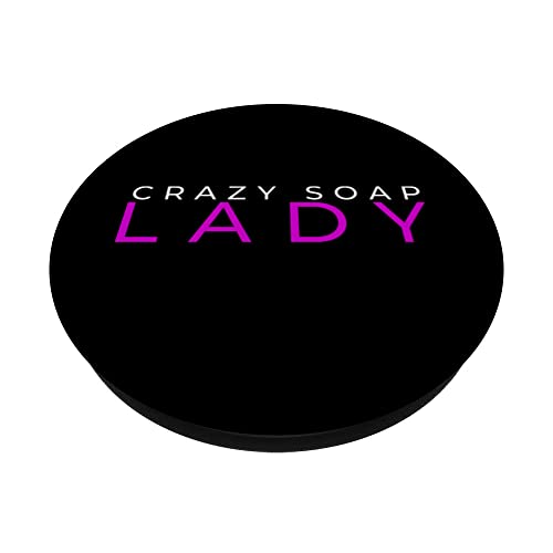 Crazy Soap Lady - Soap Making Funny PopSockets Swappable PopGrip, Black - Image 2