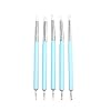 Multifunctioneel 5 stks/set Double-ended Potting Tools Set Nail Art Embossing Tools Aardewerk Craft Art Silicone Brushes Aardewerk Clay Tool voor kleiaardewerk, doe-het-zelf (Color : BLUE)