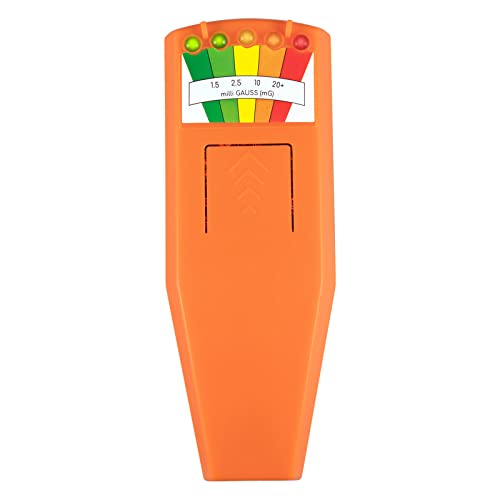 2 Pack 5 LED EMF Meter Magnetic Field Detector Ghost Hunting Paranormal Equipment Tester Portable Counter Orange