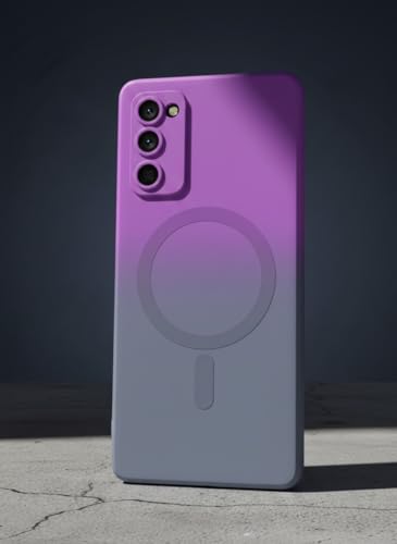 Image of amazon basics Gradient Mag-Safe Case for Samsung Galaxy S20FE 5G | Soft Silicone Shockproof Cover with Camera Protection | Slim Lightweight Design | Smooth Touch & Durable - Purple & Gray