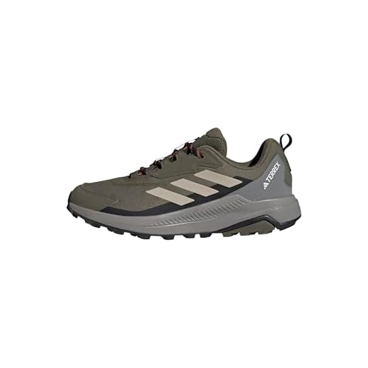 adidas Men's Terrex Anylander Hiking Sneaker, Olive Strata/Wonder Beige/Black, 9