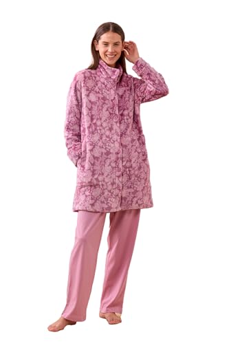 Noidinotte - Vestaglia donna invernale in coral articolo flory - L Rosa