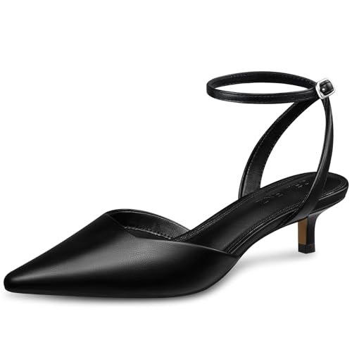 Image of Women Low Kitten Heels: 2 Inch Comfortable Closed Toe Pumps