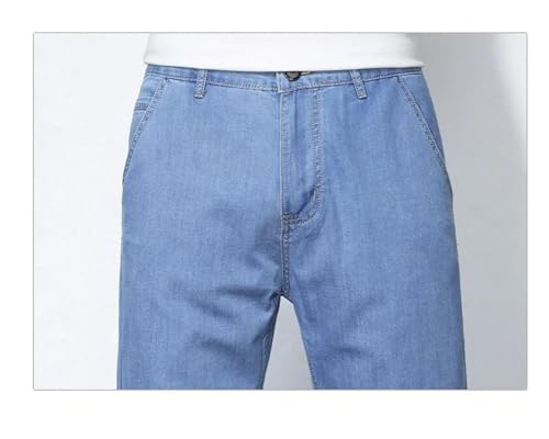 Men's Summer Cotton Jeans Thin Soft Denim Pants Business Straight Work Trousers Plus Size Clothing4