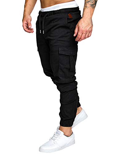 ZNU Mens Slim Fit Stretch Jogger Cargo Pants Casual Outdoor Fitness Sweatpants