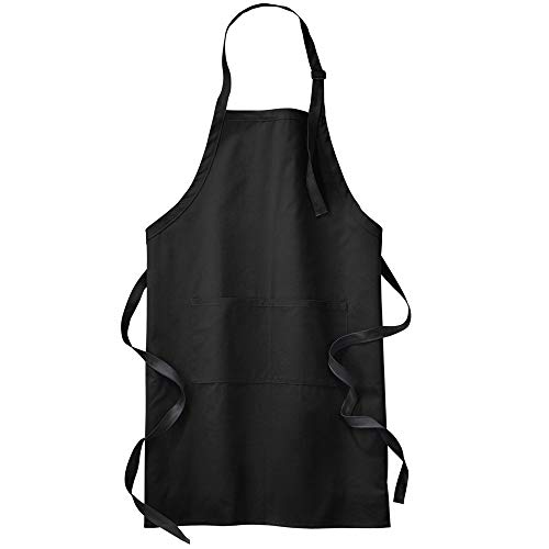 Star and Stripes Chef Apron - Black, 65% Polyester, 35% Cotton, Free Size, Long