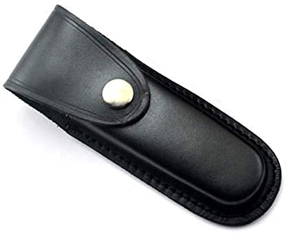 FOTOBETTER Etui Cuir pour Couteau Pliant, Housse Couteau à Cran en Cuir Pliant avec Fermeture par Pression et Système d'attache à la Ceinture pour Couteau de Poche