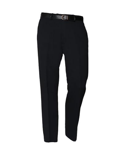 Mens Heavy Cavalry twill Trousers Smart Casual Formal Wear Pants W32 to W48 (Black, 34s)