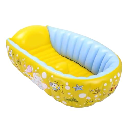 Bassine gonflable nouveau-né jaune en PVC épais pour l'intérieur et le jardin