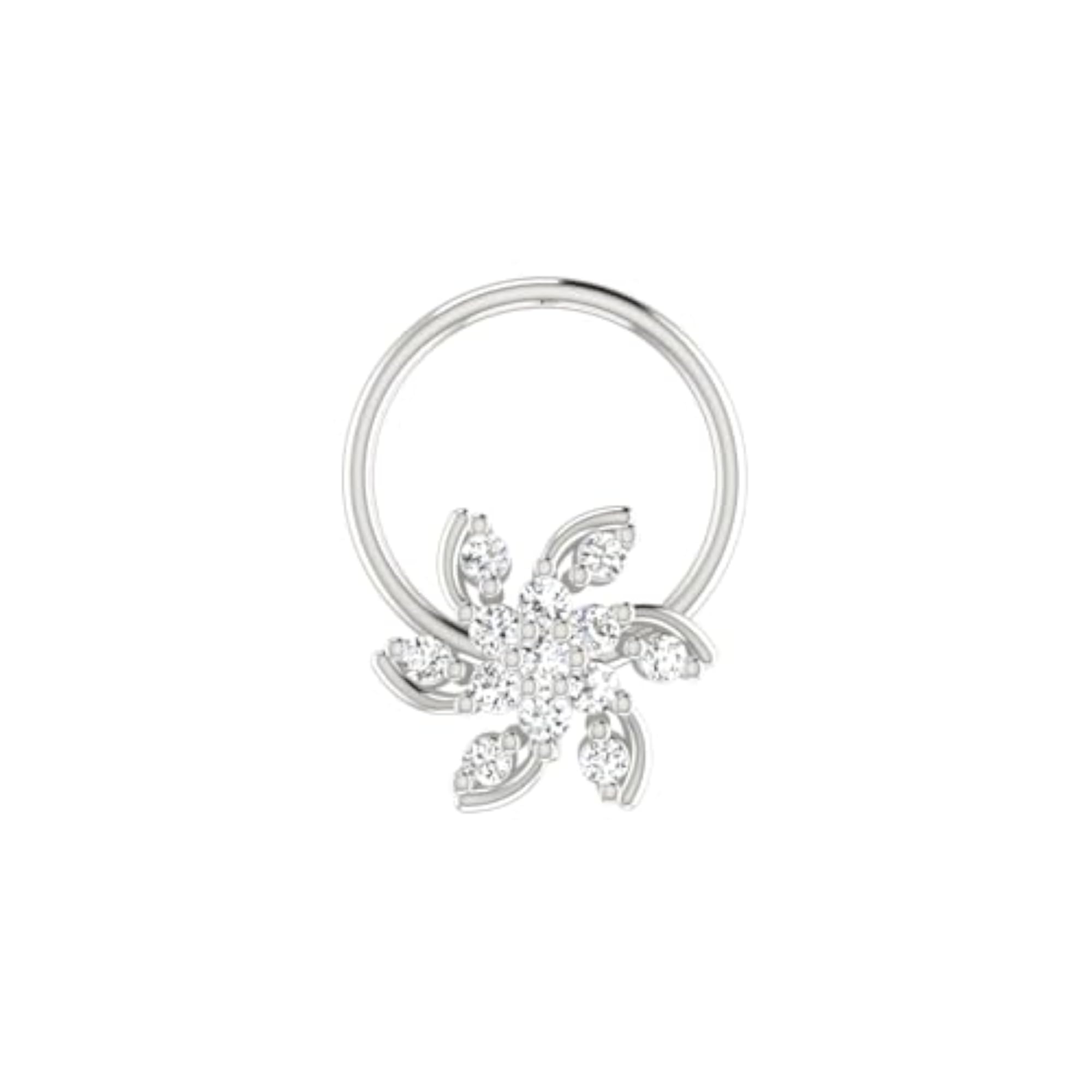 Women's 9K BIS Hallmarked White Gold Stud Nose Ring