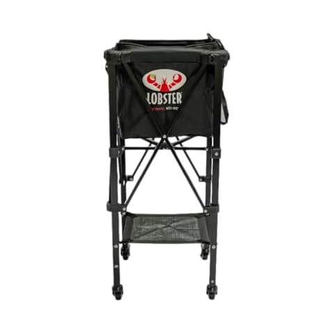 Lobster Sports Quick Cart - Portable Tennis Ball Hopper & Pickleball Caddy with Wheels - Holds 150 Tennis Balls or 110 Pickleballs - Durable Tennis Ball Cart for Easy Court Transport Cover
