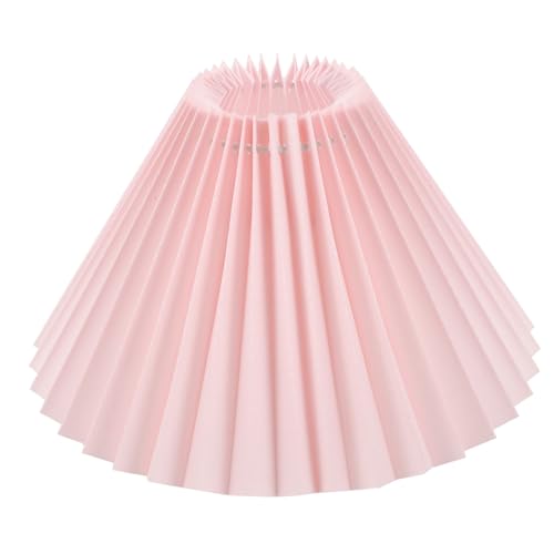minkissy 粉色プリーツランプシェード 布製耐久ライトカバー フロアランプ用照明傘 家用装飾スタンドライト用