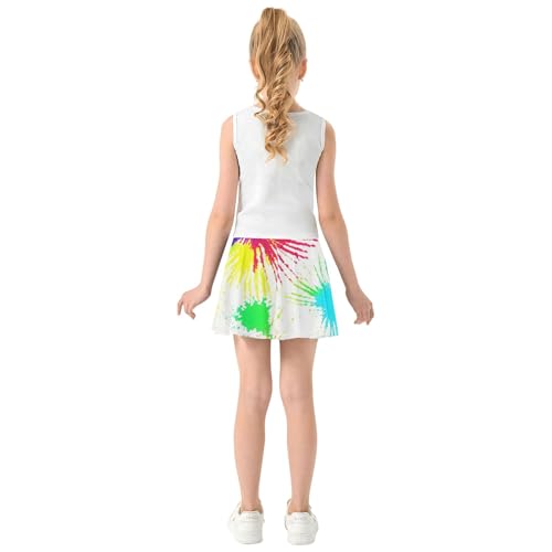 Joisal Watercolor Splashes Fireworks Tennis Skirts Toddler Children Athletic Shorts Girls Skorts Flowy Skirt 4t4